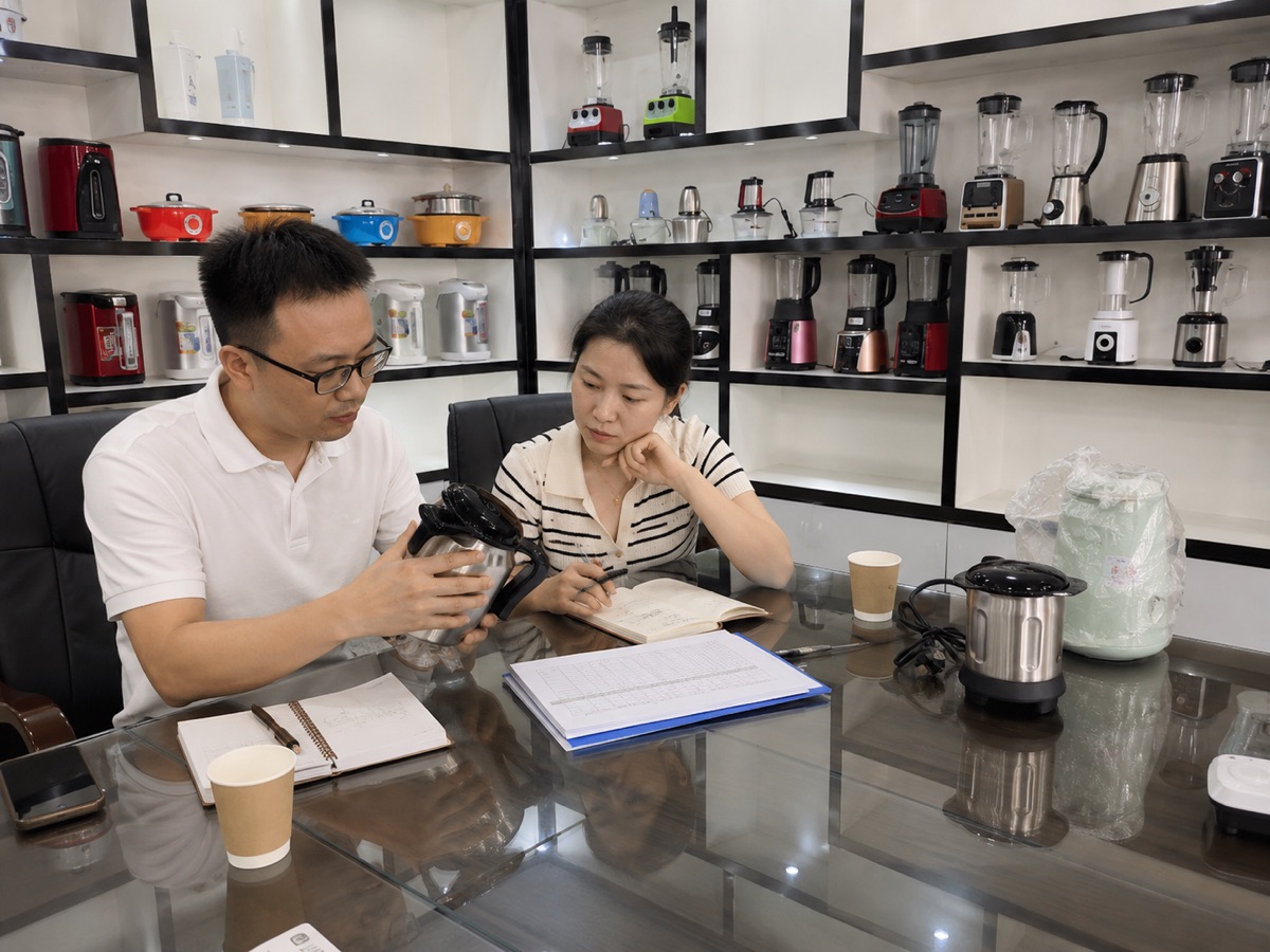 Supplier sample room visit during China sourcing work